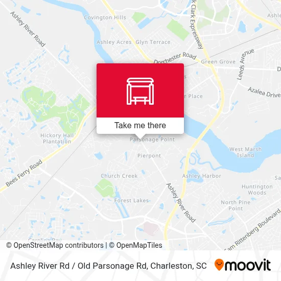Ashley River Rd / Old Parsonage Rd map