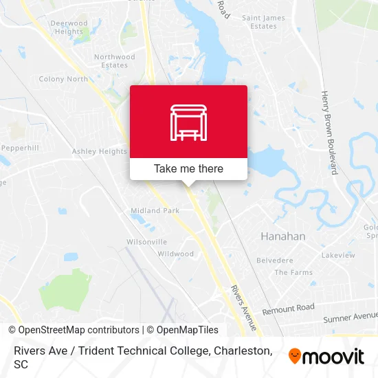 Mapa de Rivers Ave / Trident Technical College