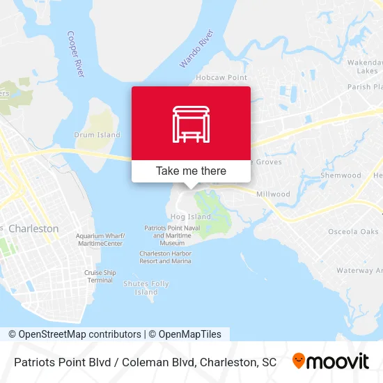 Patriots Point Blvd / Coleman Blvd map