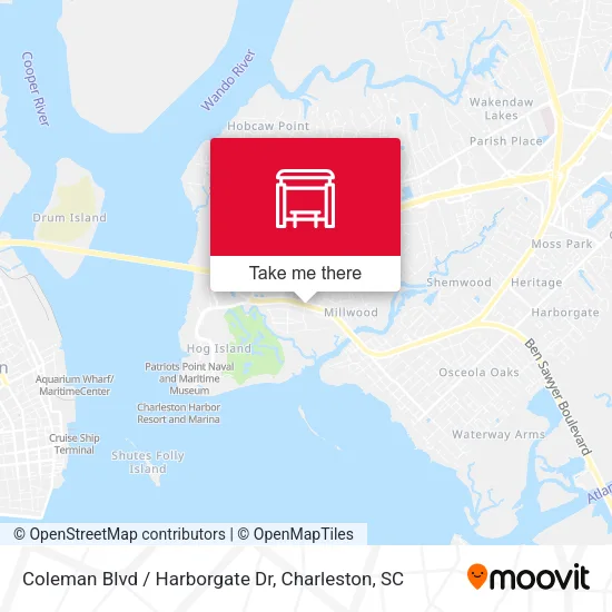 Mapa de Coleman Blvd / Harborgate Dr