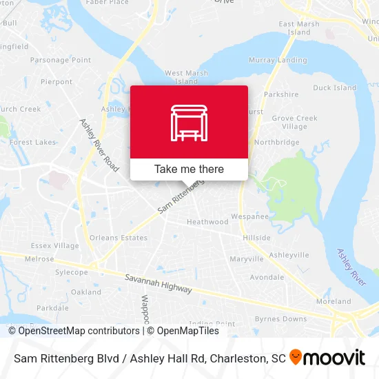 Mapa de Sam Rittenberg Blvd / Ashley Hall Rd