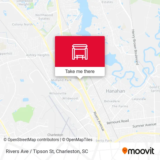 Rivers Ave / Tipson St map