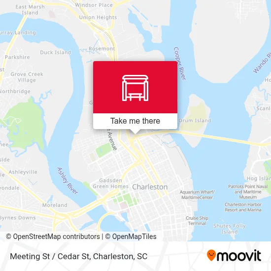 Meeting St / Cedar St map