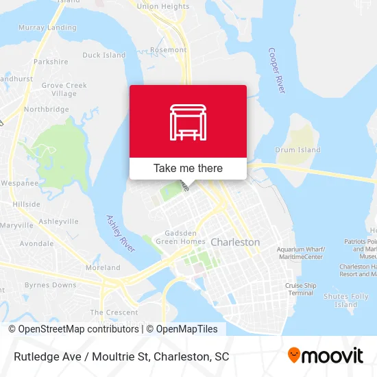 Rutledge Ave / Moultrie St map