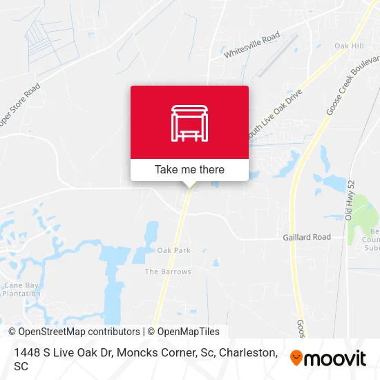 1448 S Live Oak Dr, Moncks Corner, Sc map