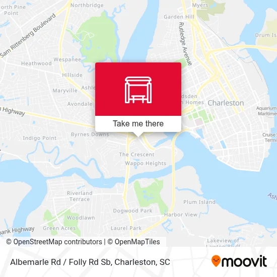 Albemarle Rd / Folly Rd Sb map