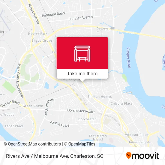 Rivers Ave / Melbourne Ave map