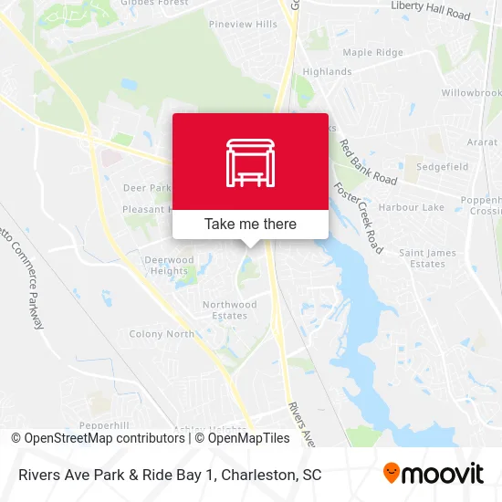 Rivers Ave Park & Ride Bay 1 map