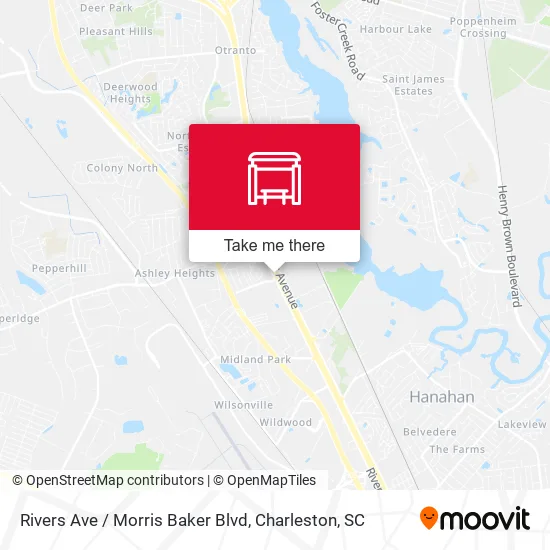 Mapa de Rivers Ave / Morris Baker Blvd