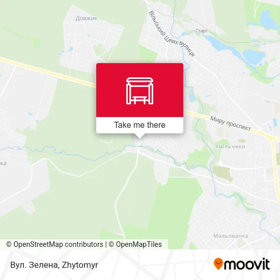 Карта Вул. Зелена