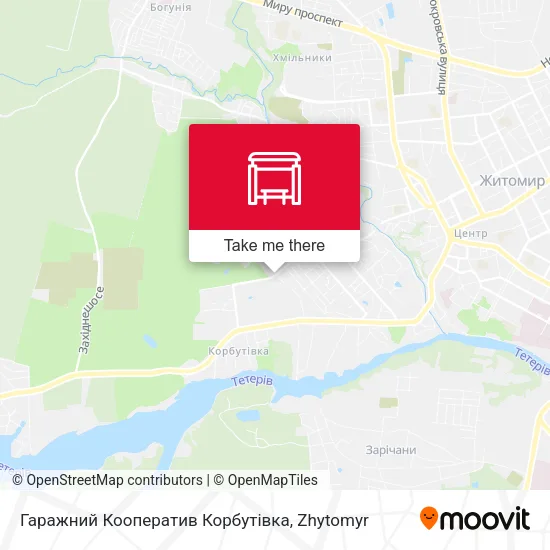 Карта Гаражний Кооператив Корбутівка