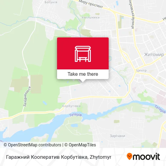 Карта Гаражний Кооператив Корбутівка