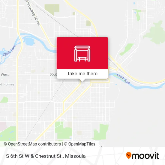 S 6th St W & Chestnut St. map