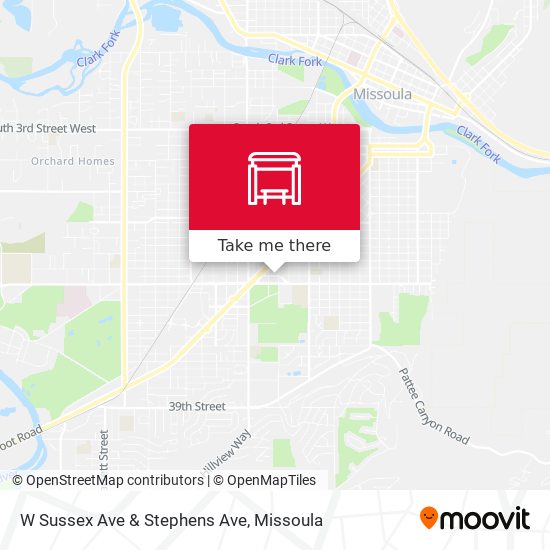 W Sussex Ave & Stephens Ave map