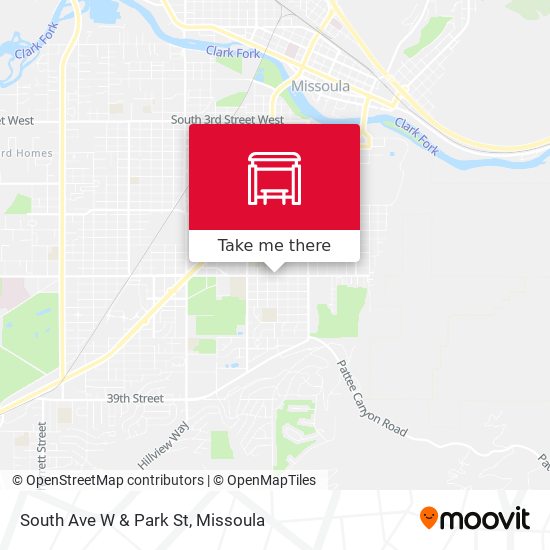 South Ave W & Park St map