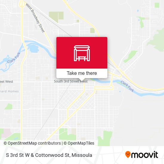 S 3rd St W & Cottonwood St map