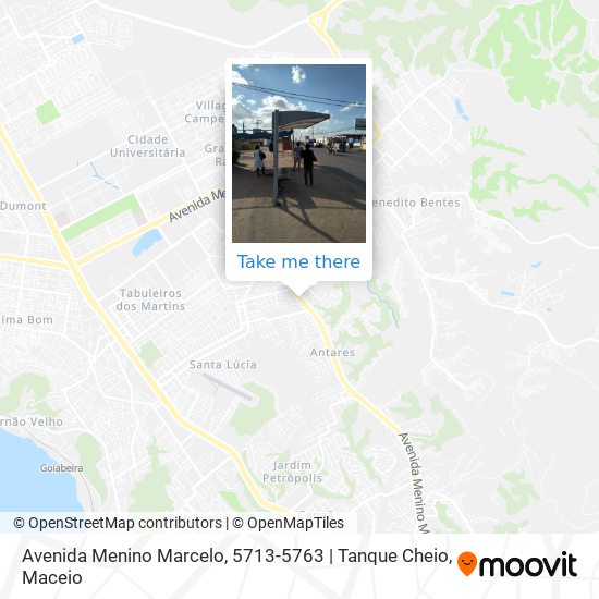 Mapa Avenida Menino Marcelo, 5713-5763 | Tanque Cheio