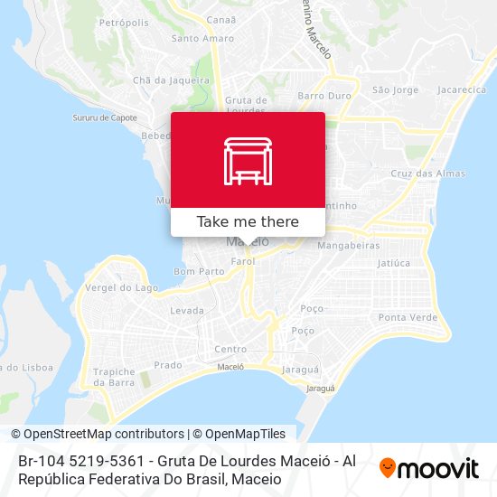 Mapa Br-104 5219-5361 - Gruta De Lourdes Maceió - Al República Federativa Do Brasil