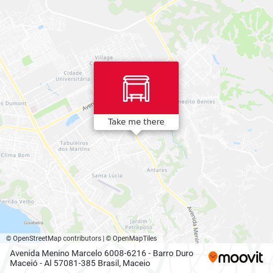 Mapa Avenida Menino Marcelo 6008-6216 - Barro Duro Maceió - Al 57081-385 Brasil
