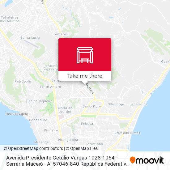 Avenida Presidente Getúlio Vargas 1028-1054 - Serraria Maceió - Al 57046-840 República Federativa Do Brasil map