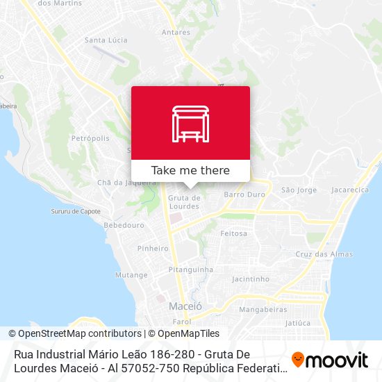 Mapa Rua Industrial Mário Leão 186-280 - Gruta De Lourdes Maceió - Al 57052-750 República Federativa Do Brasil