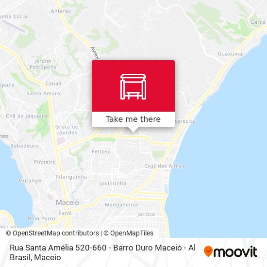 Mapa Rua Santa Amélia 520-660 - Barro Duro Maceió - Al Brasil