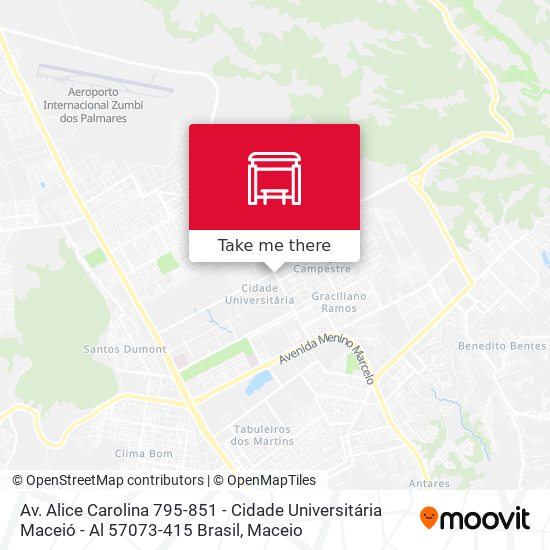 Mapa Av. Alice Carolina 795-851 - Cidade Universitária Maceió - Al 57073-415 Brasil