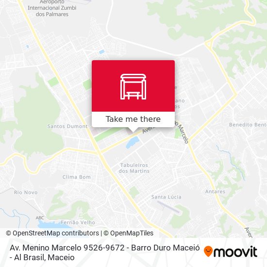 Mapa Av. Menino Marcelo 9526-9672 - Barro Duro Maceió - Al Brasil