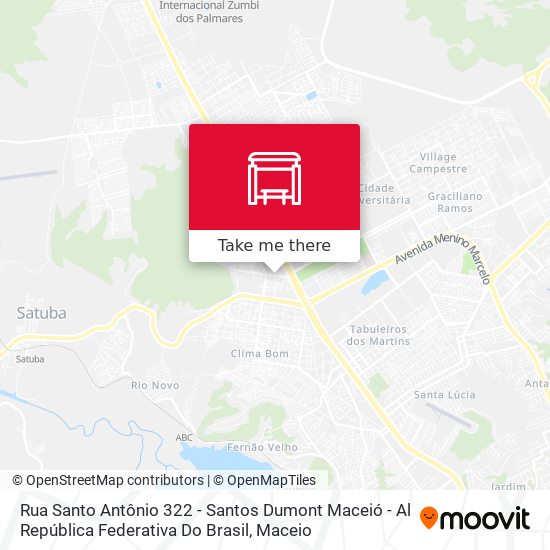 Rua Santo Antônio 322 - Santos Dumont Maceió - Al República Federativa Do Brasil map