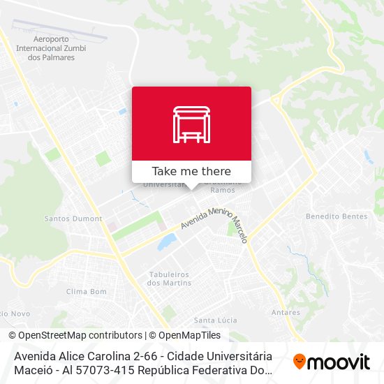 Mapa Avenida Alice Carolina 2-66 - Cidade Universitária Maceió - Al 57073-415 República Federativa Do Brasil