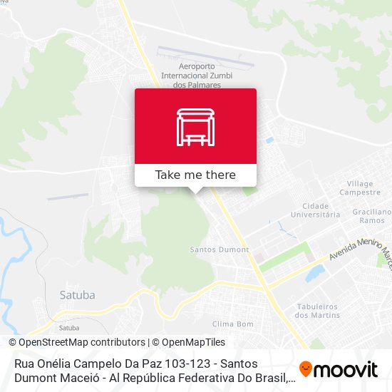 Rua Onélia Campelo Da Paz 103-123 - Santos Dumont Maceió - Al República Federativa Do Brasil map