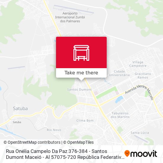 Rua Onélia Campelo Da Paz 376-384 - Santos Dumont Maceió - Al 57075-720 República Federativa Do Brasil map