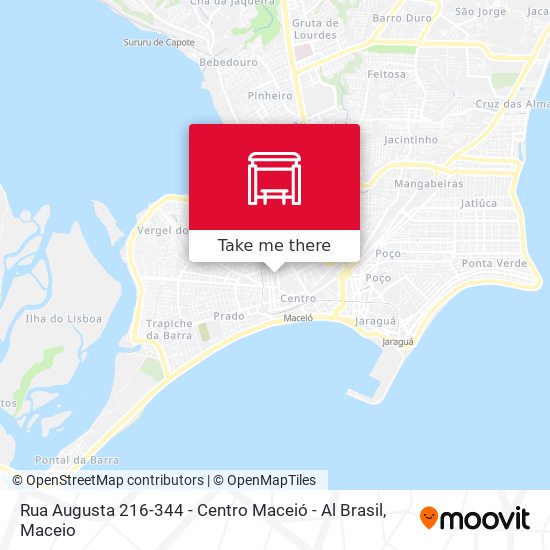 Mapa Rua Augusta 216-344 - Centro Maceió - Al Brasil