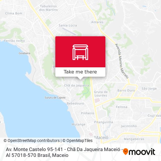 Mapa Av. Monte Castelo 95-141 - Chã Da Jaqueira Maceió - Al 57018-570 Brasil