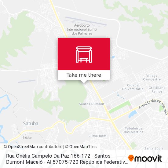 Mapa Rua Onélia Campelo Da Paz 166-172 - Santos Dumont Maceió - Al 57075-720 República Federativa Do Brasil