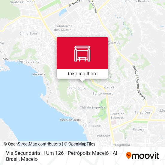 Via Secundária H Um 126 - Petrópolis Maceió - Al Brasil map