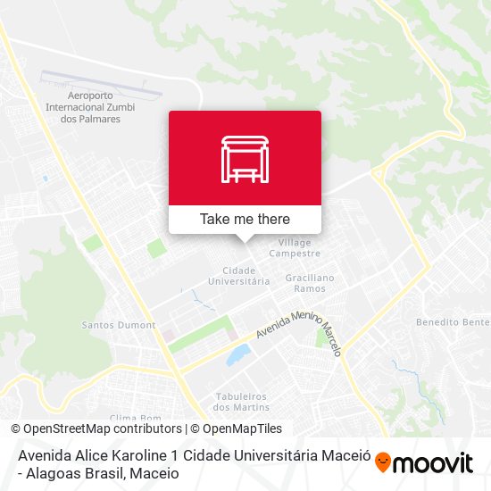 Mapa Avenida Alice Karoline 1 Cidade Universitária Maceió - Alagoas Brasil