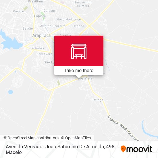 Avenida Vereador João Saturnino De Almeida, 498 map