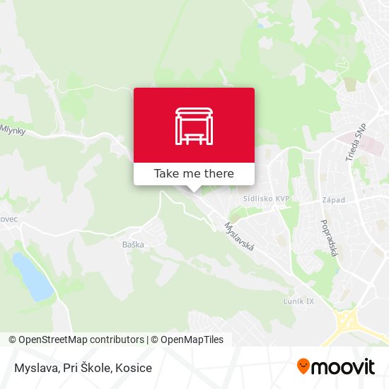 Myslava, Pri Škole map