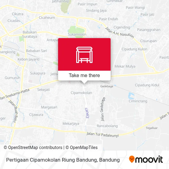 Pertigaan Cipamokolan Riung Bandung map