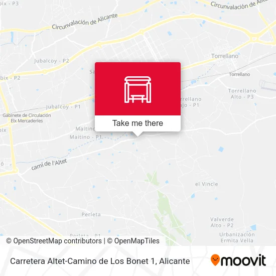 mapa Carretera Altet-Camino de Los Bonet 1
