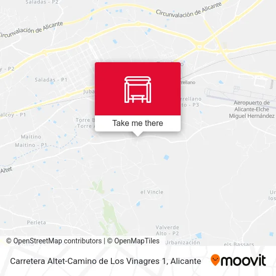 Carretera Altet-Camino de Los Vinagres 1 map