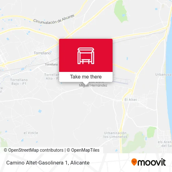 mapa Camino Altet-Gasolinera 1