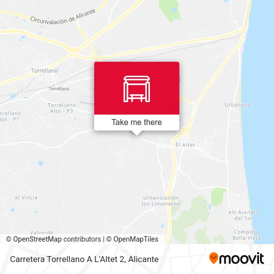 mapa Carretera Torrellano A L'Altet 2
