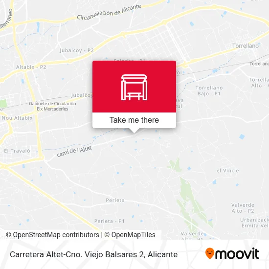 Carretera Altet-Cno. Viejo Balsares 2 map