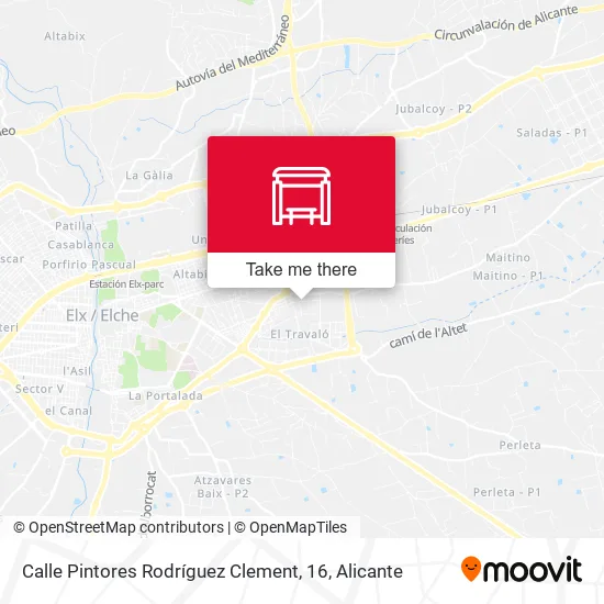 Calle Pintores Rodríguez Clement, 16 map