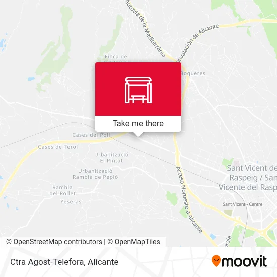Ctra Agost-Telefora map