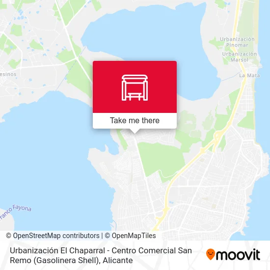 mapa Urbanización El Chaparral - Centro Comercial San Remo (Gasolinera Shell)