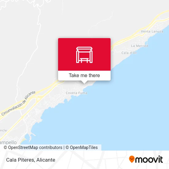 Cala Piteres map