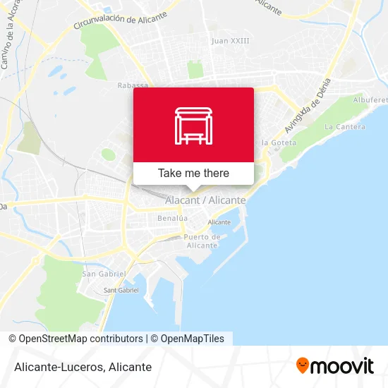 Alicante-Luceros map